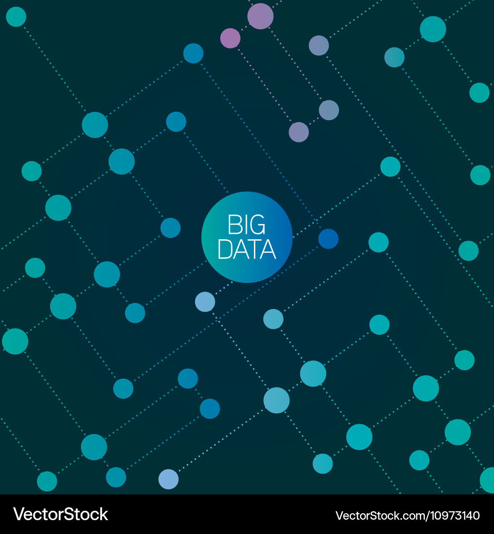 Big data abstract molecule vector image