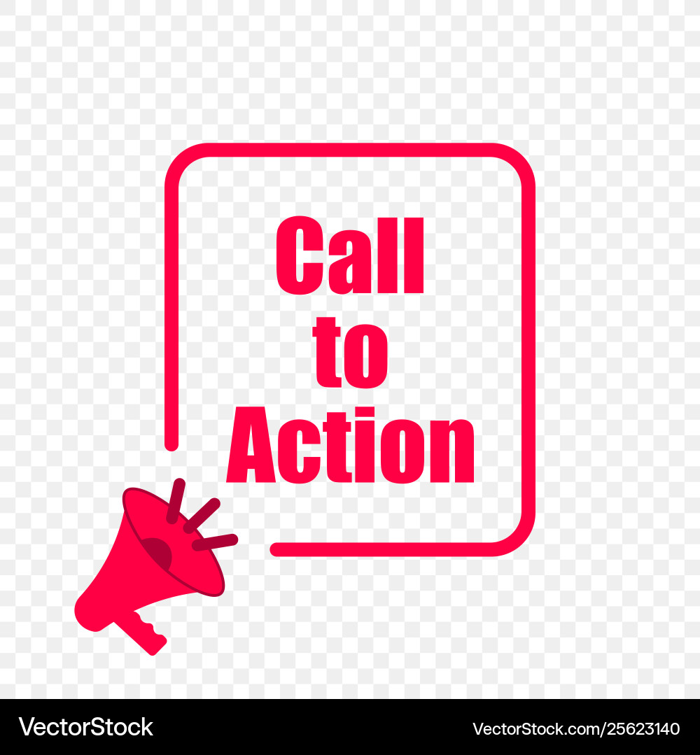 Call to action message quote in megaphone badge Call to action message quote in megaphone badge vector image
