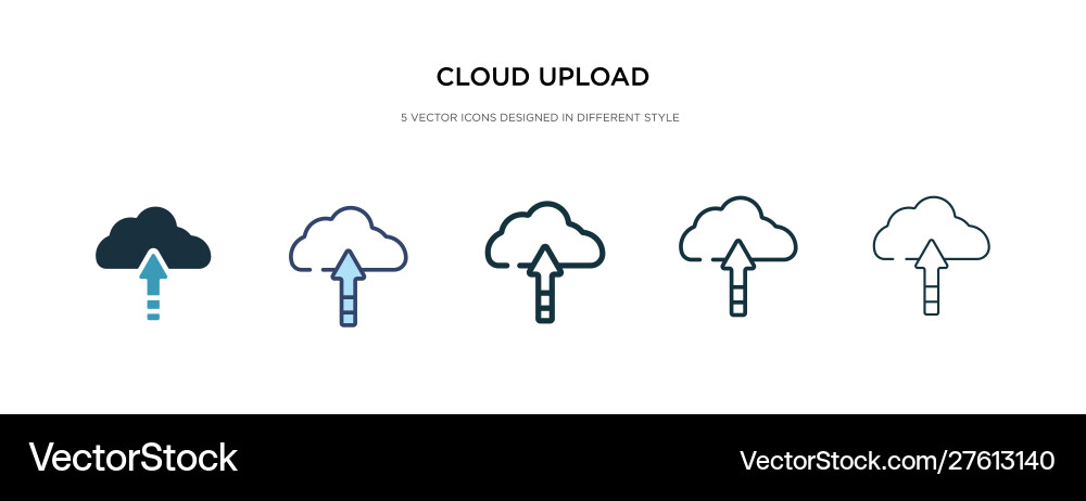 Cloud upload icon in different style two colored Cloud upload icon in different style two colored vector image