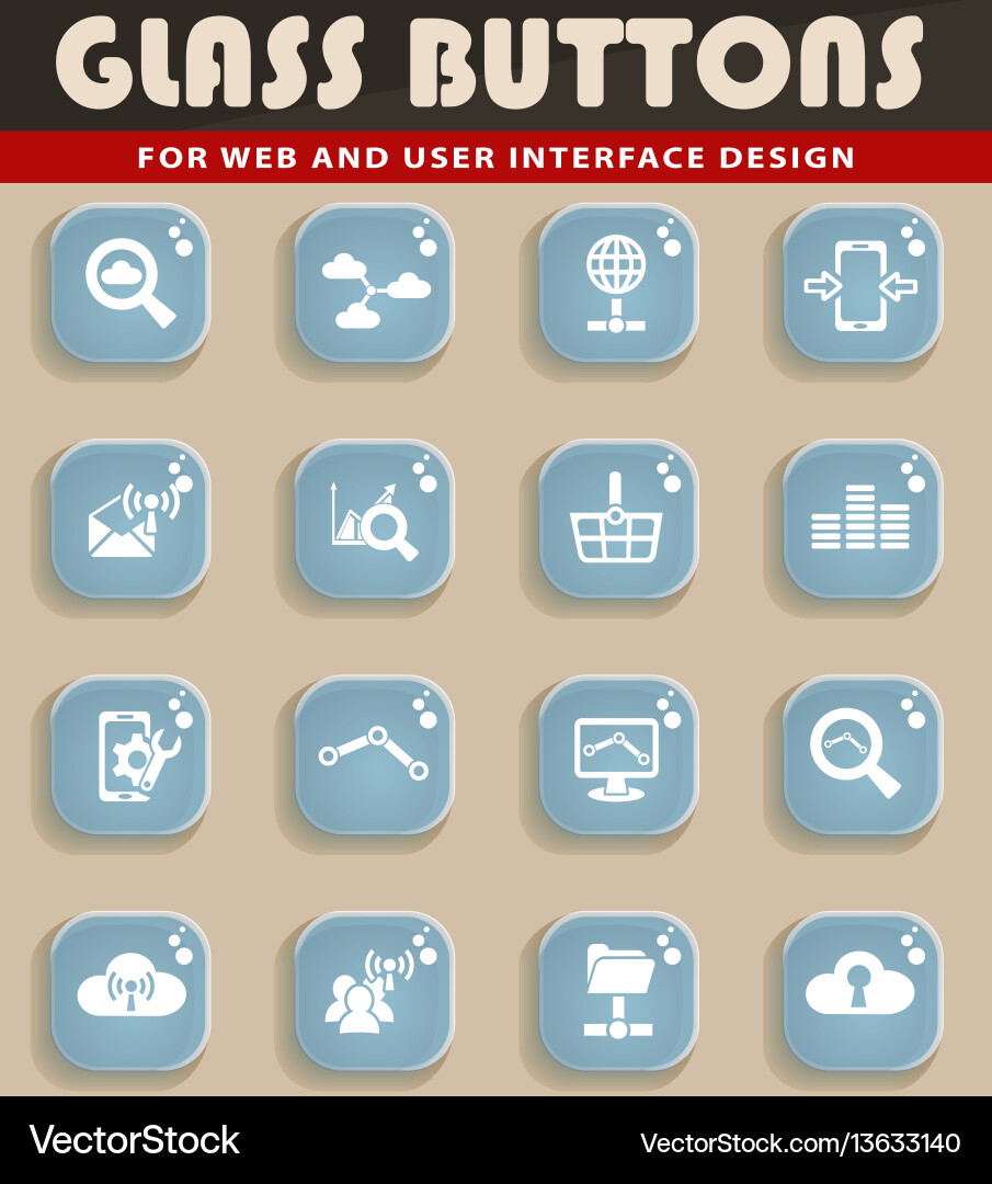 Data analytic and social network icon set Vector Image