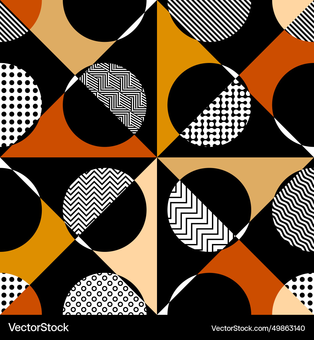 Geometric abstract pattern retro style seamless Geometric abstract pattern retro style seamless Vector Image