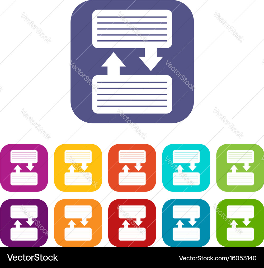 Infographic blocks with arrows icons set vector image