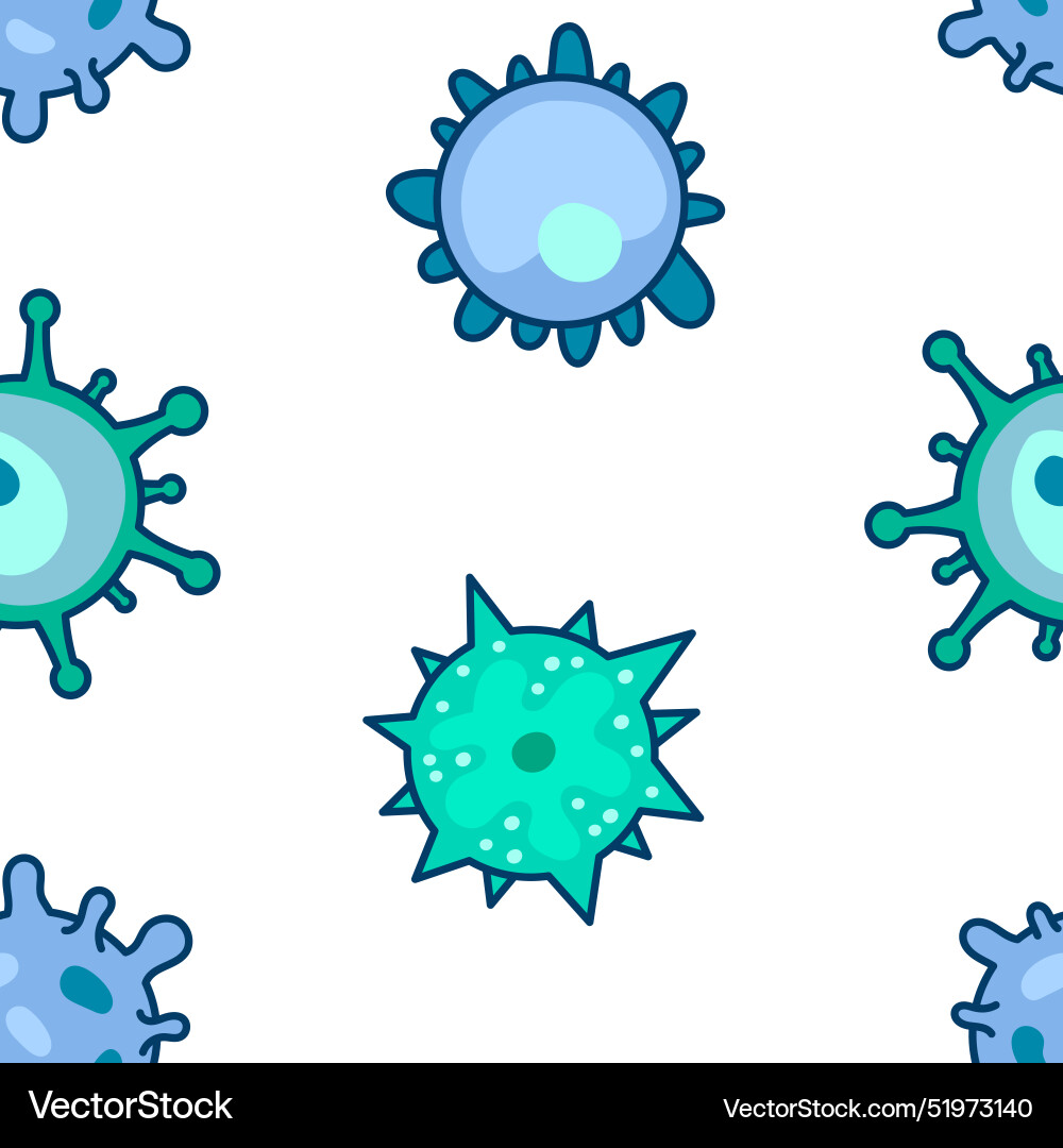 Microbes and pathogen seamless pattern Vector Image