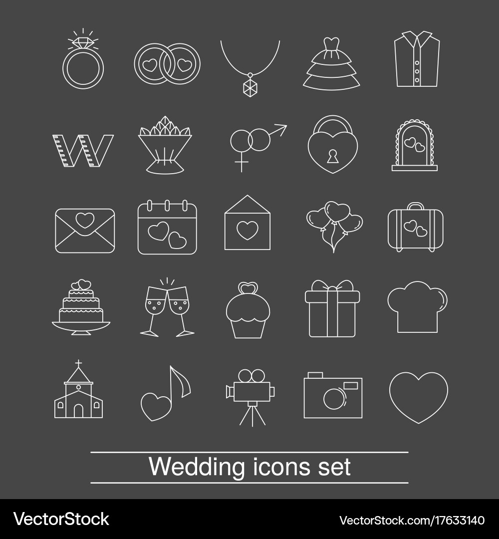 Outline web icon set vector image
