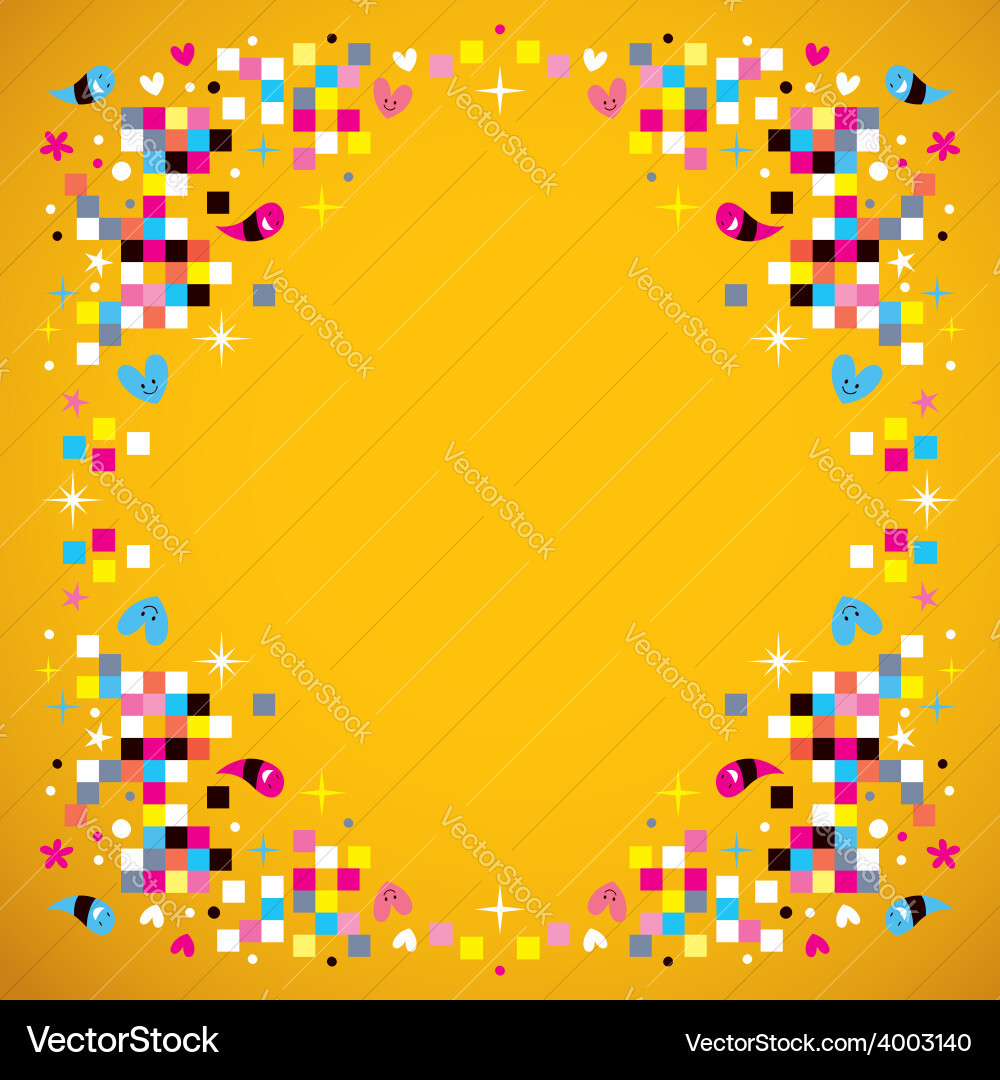 Pixel Square Frame Border vector image