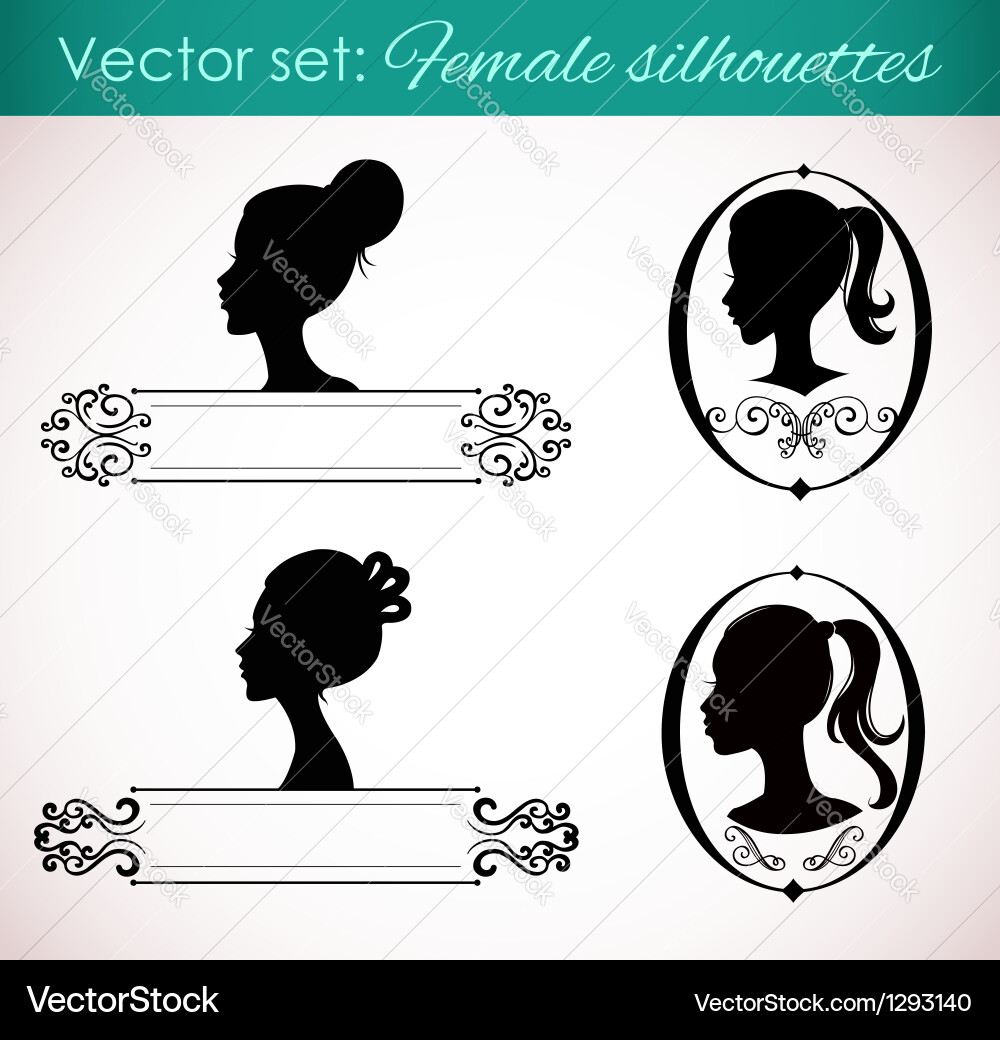 Retro Female Silhouettes vector image