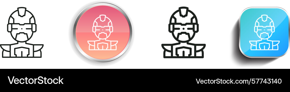 Robot icon thin linear regular and button style Robot icon thin linear regular and button style vector image
