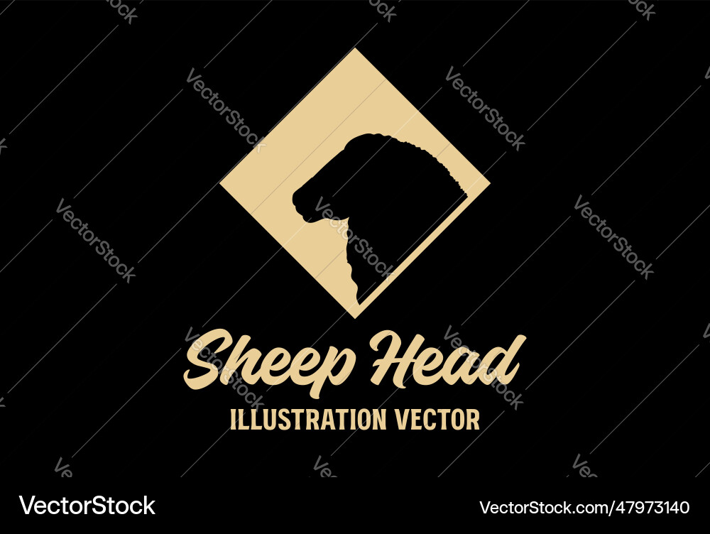 Simple minimalist goat sheep head silhouette Simple minimalist goat sheep head silhouette vector image