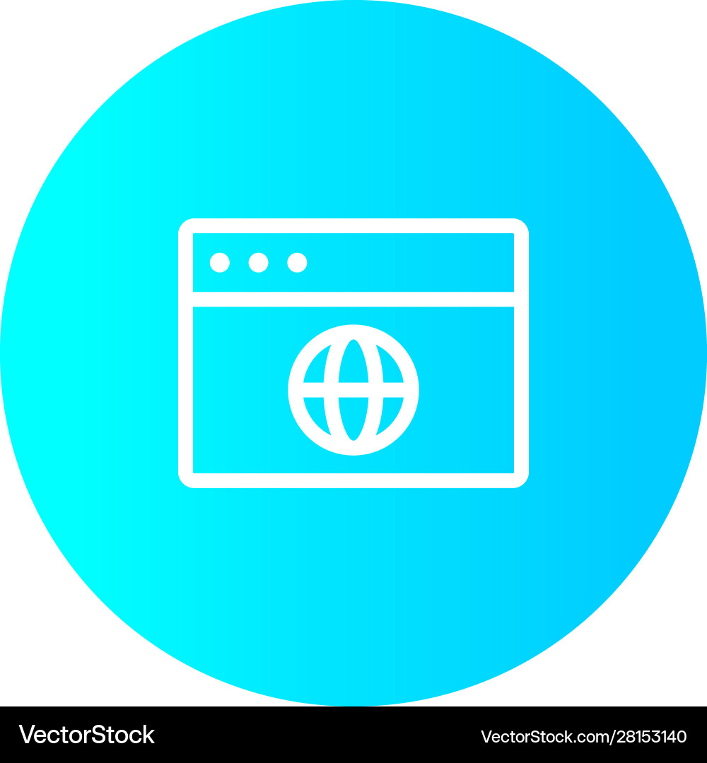 Web browser icon with white background vector image