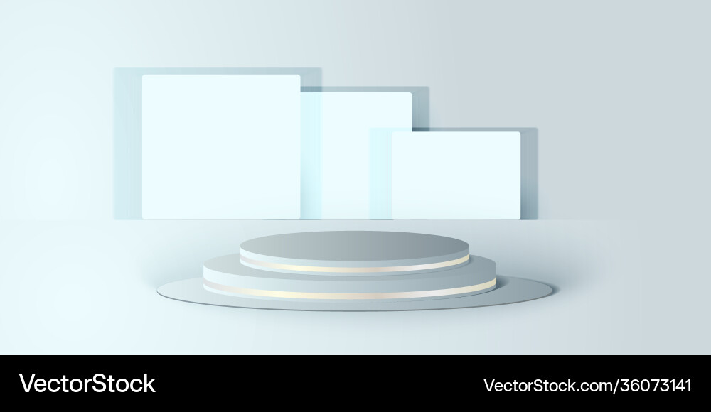 3d podium for product display circle and square vector image