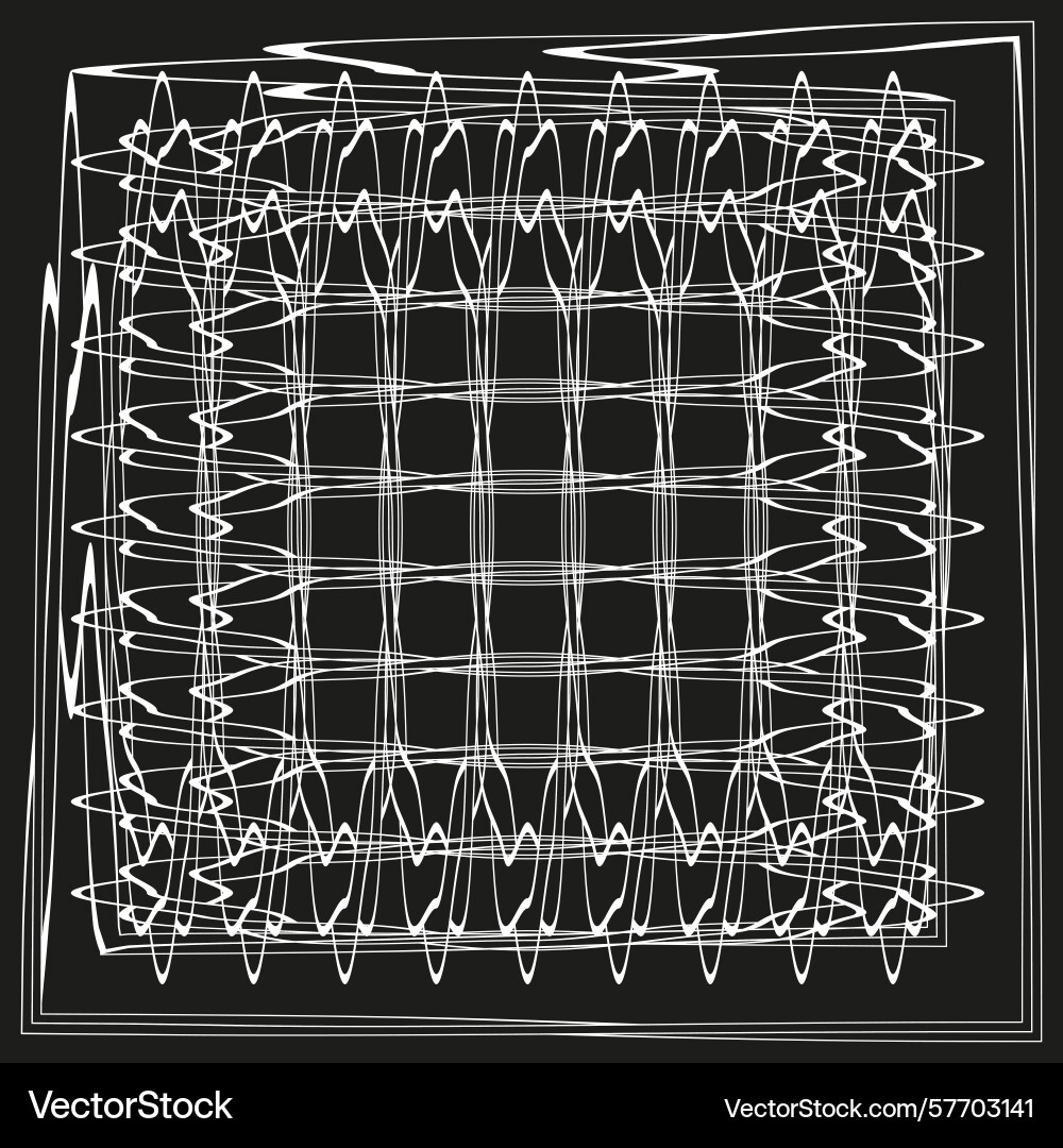 Abstract square pattern wavy line grid intricate Abstract square pattern wavy line grid intricate vector image