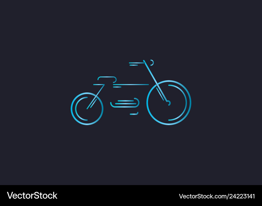 Bicycle gradient line Bicycle gradient line Vector Image