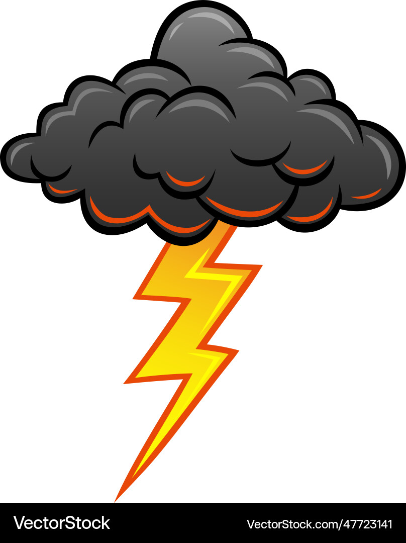 Cloud dark grey thunder storm thunderbolt cartoon Cloud dark grey thunder storm thunderbolt cartoon vector image