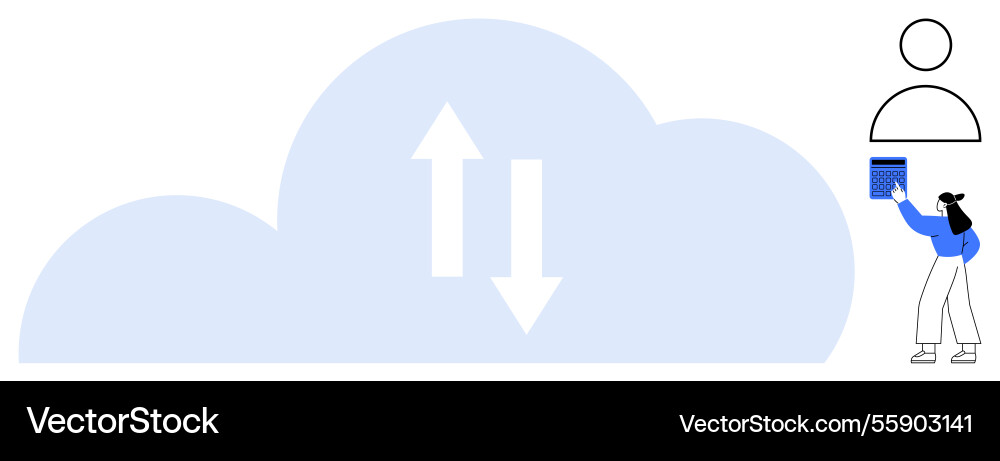 Cloud storage management with data upload Cloud storage management with data upload Vector Image