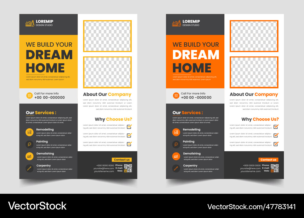 Construction tools home improvement business flyer Construction tools home improvement business flyer vector image
