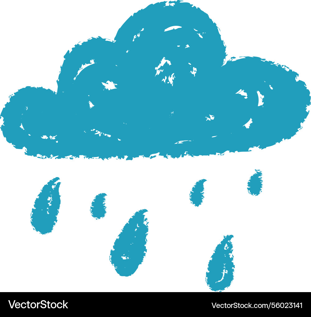 Crayon Kunst Regenwolke Crayon Kunst Regenwolke vektorbild