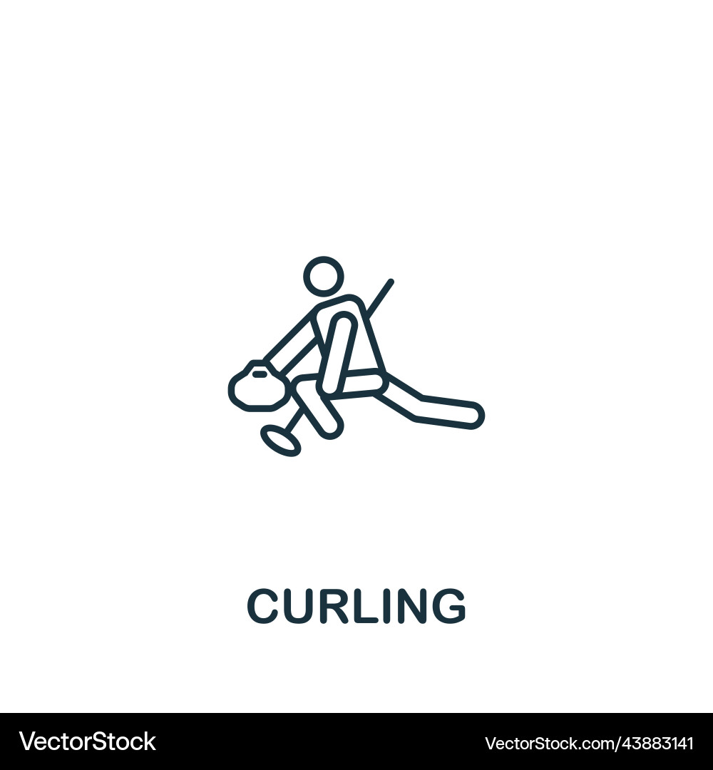 Curling icon line simple for templates web vector image