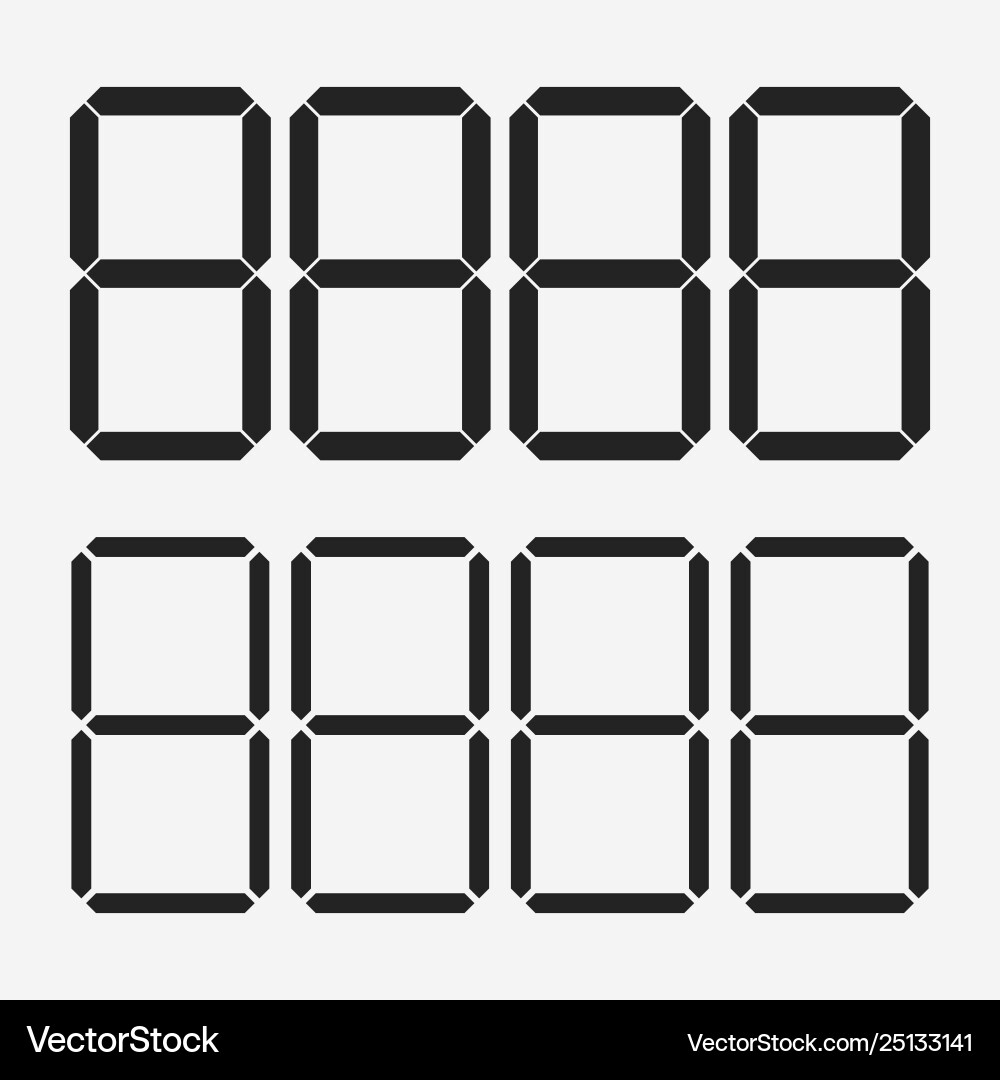 Digits display electronic figures the dial vector image