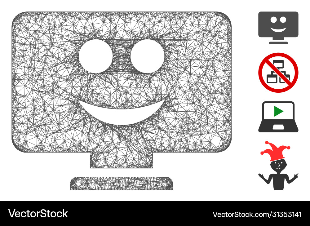 Display smile web mesh Display smile web mesh vector image