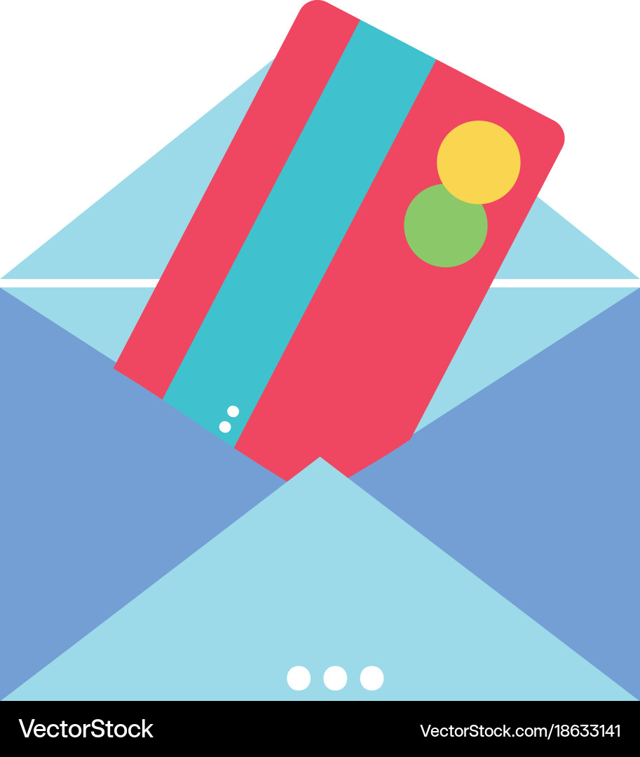 E-mail text message with credit card inside Vector Image