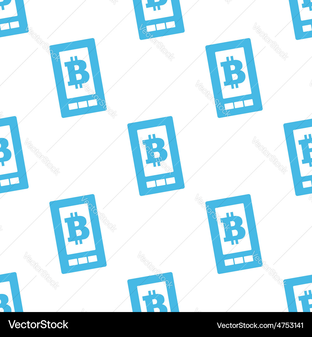 Flat bitcoin on screen pattern Vector Image