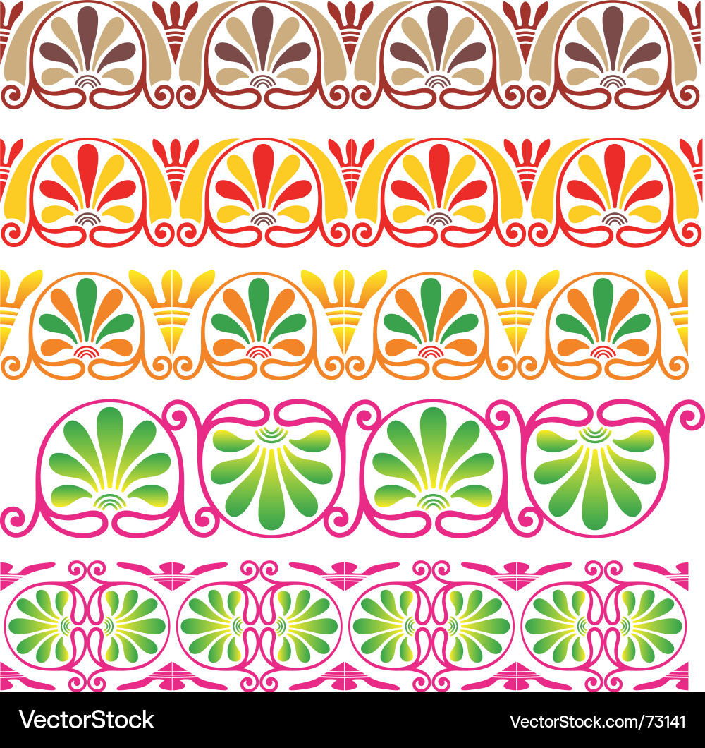 Floral Scroll Border Pattern Vector Image