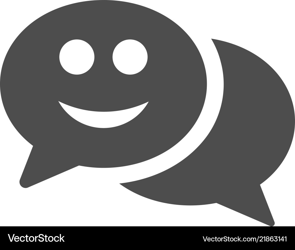 Happy chat flat icon – Royalty-Free Vector | VectorStock