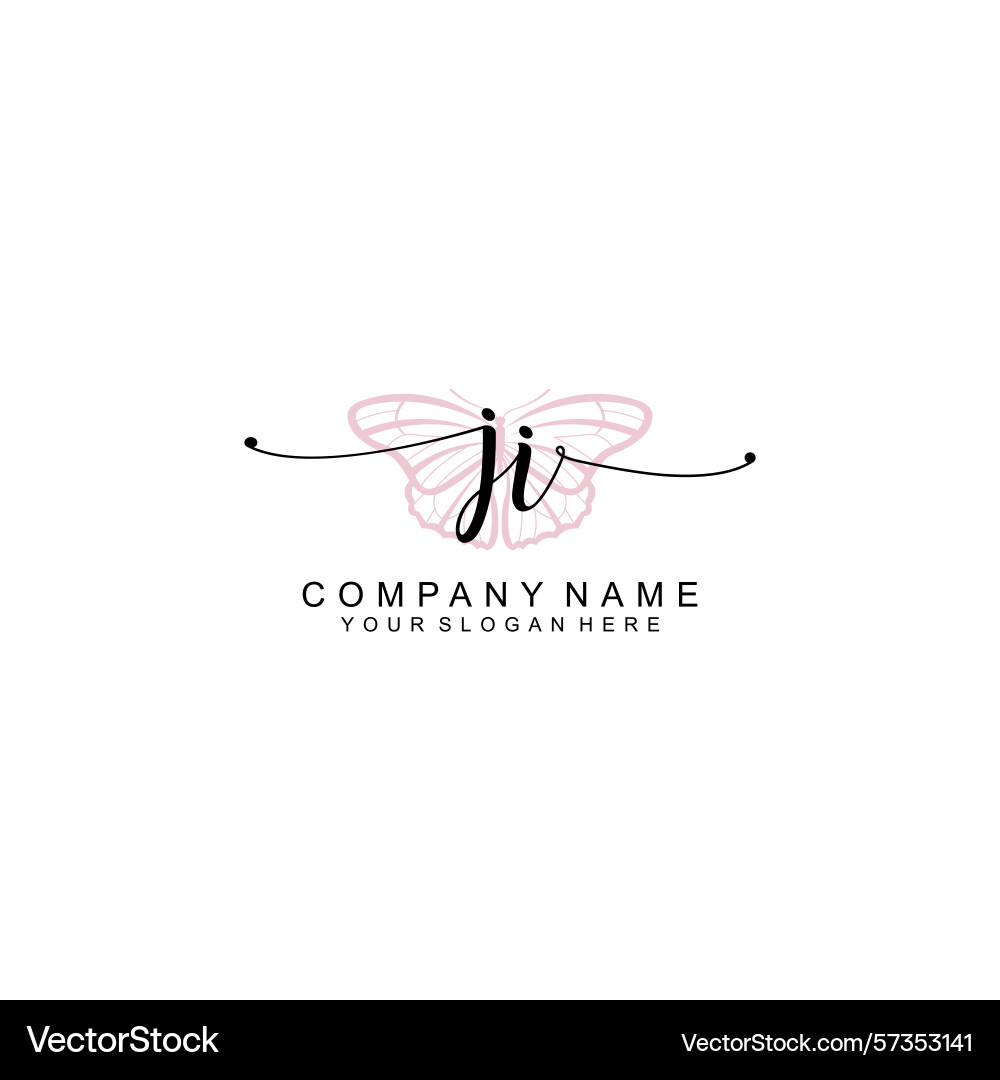 Minimalist handwritten ji initial logos with soft Minimalist handwritten ji initial logos with soft Vector Image