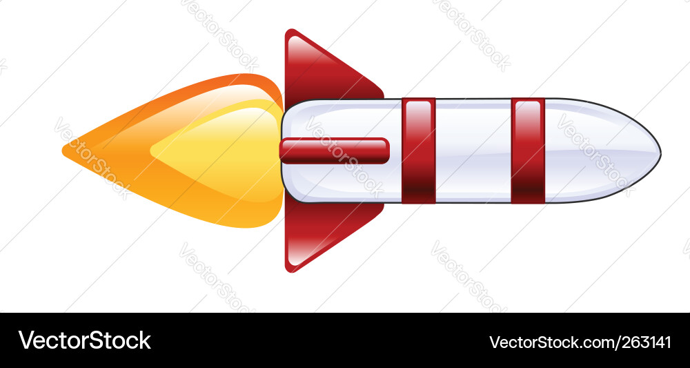 Modern Rocket Illustration Vector Image