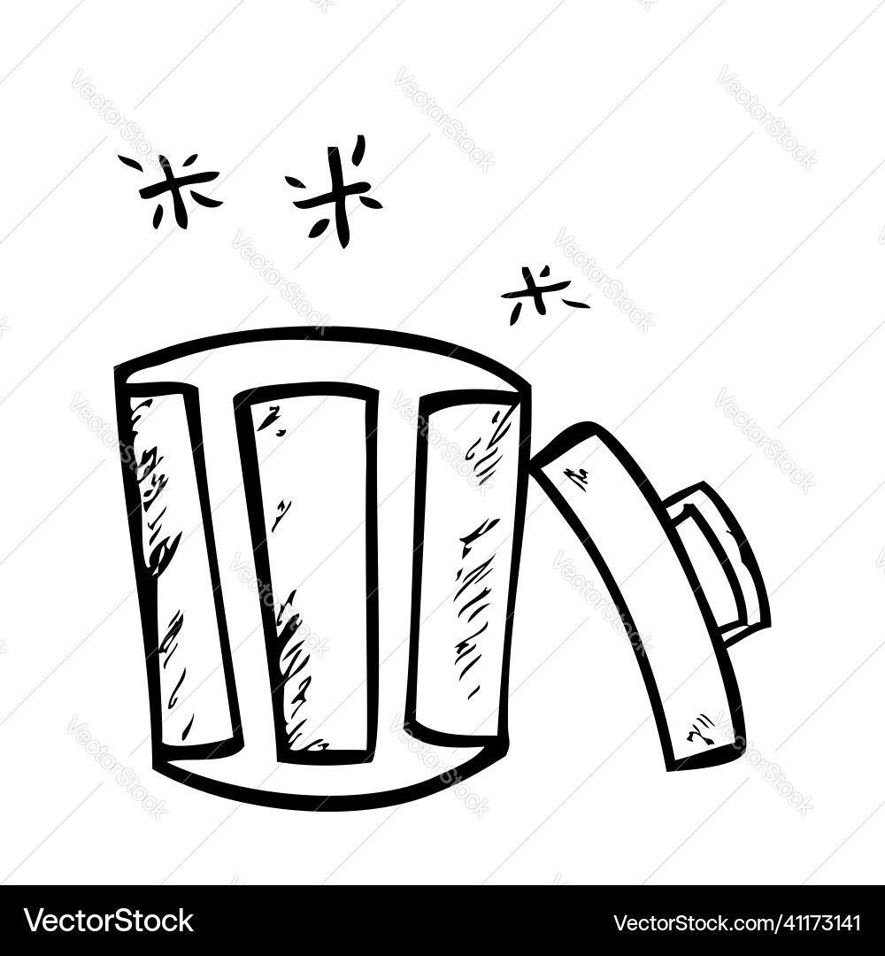 Outline hand draw sketch of opened empty clean Vector Image