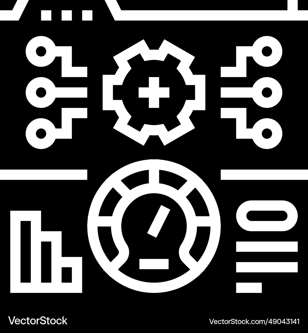 Performance testing analyst glyph icon Performance testing analyst glyph icon vector image
