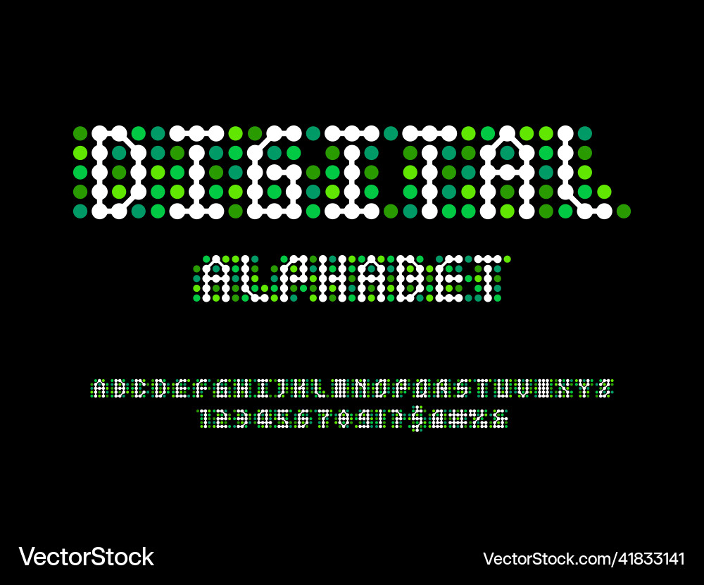 Pixelated Alphabet Font vector image