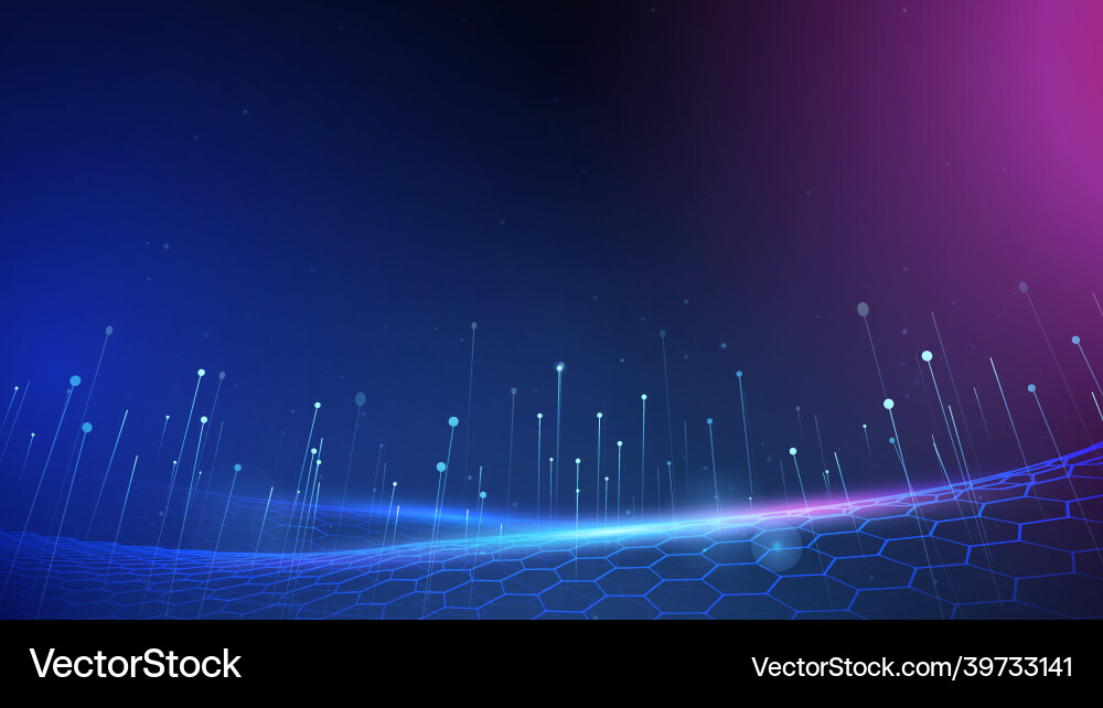 Quantum Network Data Flow vector image