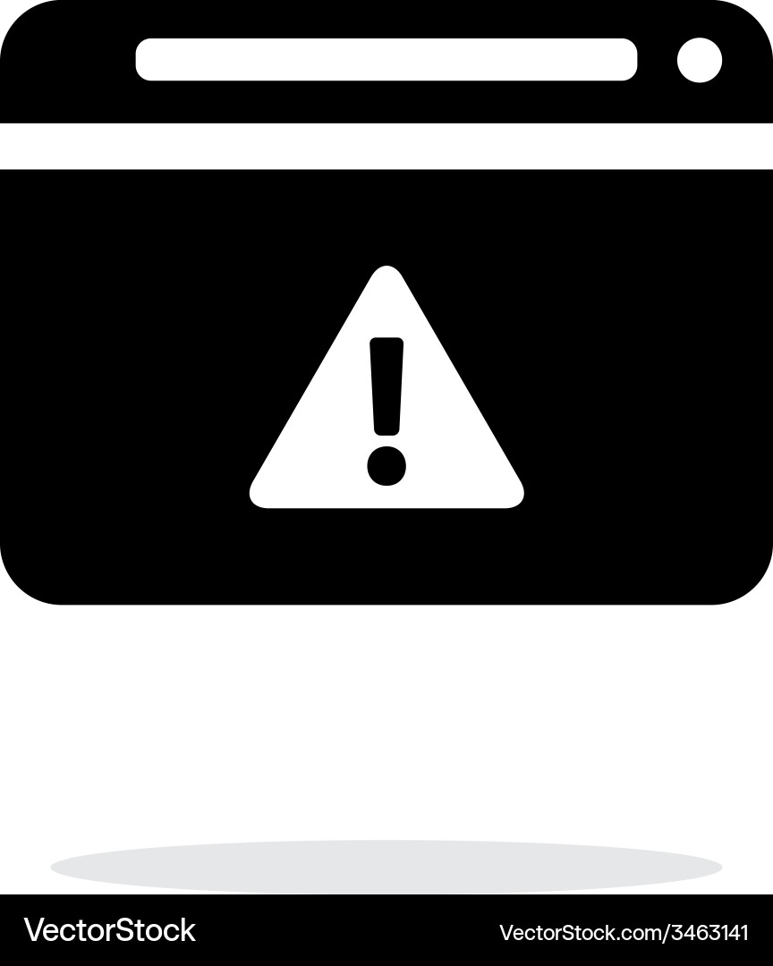 Security warning in browser icon on white Vector Image