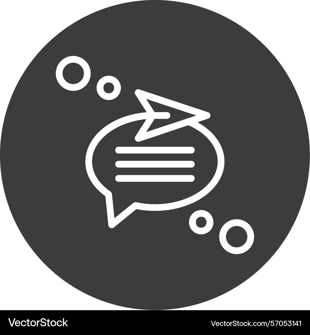 Send message line circle style icon design vector image