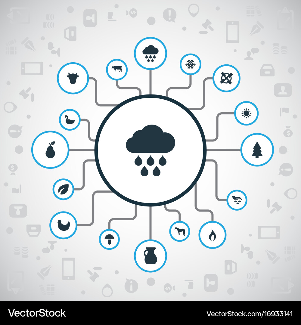Set of simple icons element vector image