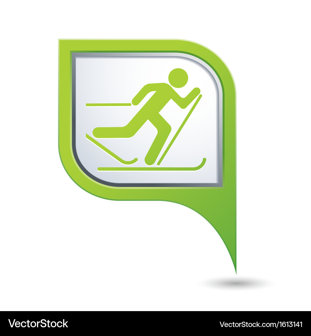 Ski Track Pointer Icon vector image