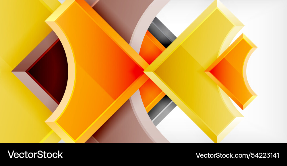 Square arrow shapes with round elements Vector Image