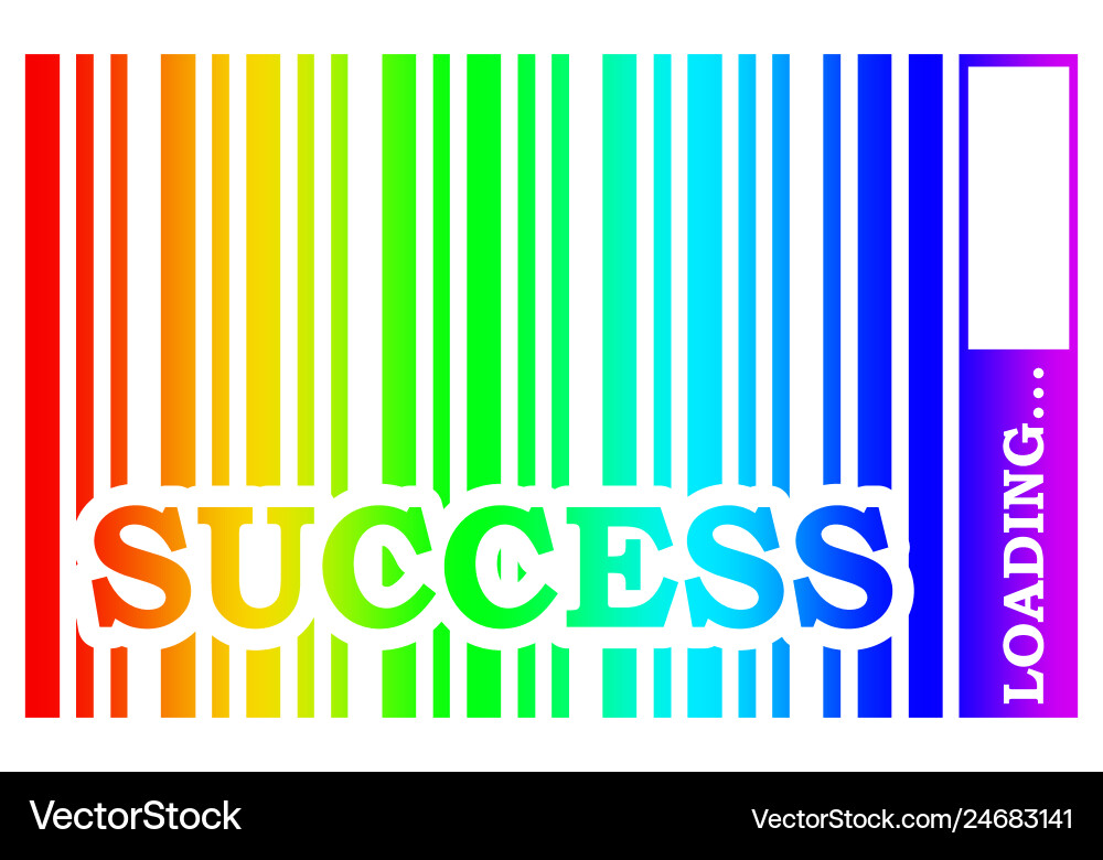 Success word build in bar code Vector Image