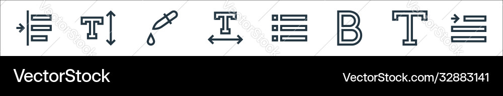 Text editor line icons linear set quality Text editor line icons linear set quality vector image