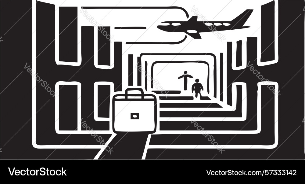 Abstract digital labyrinth maze with circuitry Vector Image