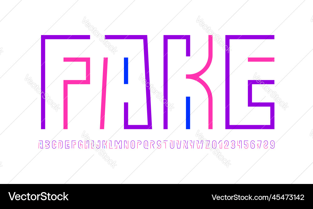 Abstract font alphabet from thin segment line Abstract font alphabet from thin segment line vector image