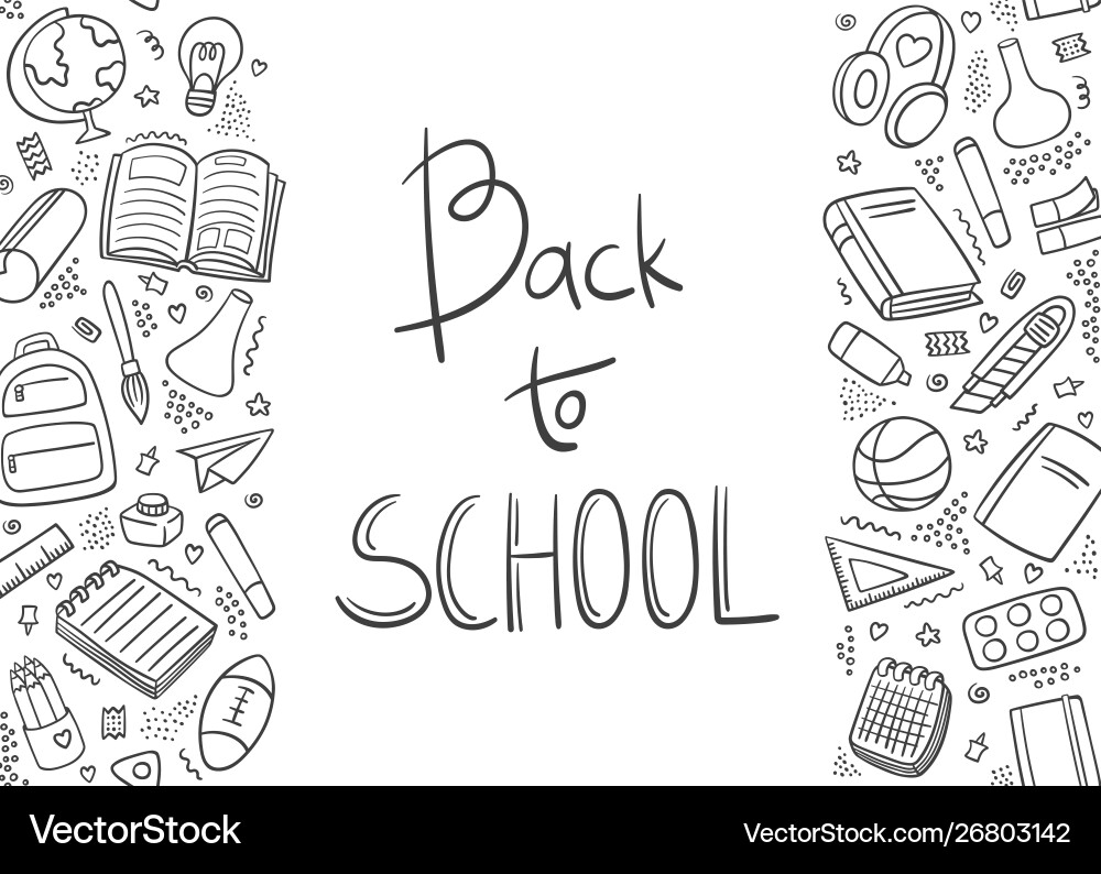 Back to school doodle first day Back to school doodle first day vector image