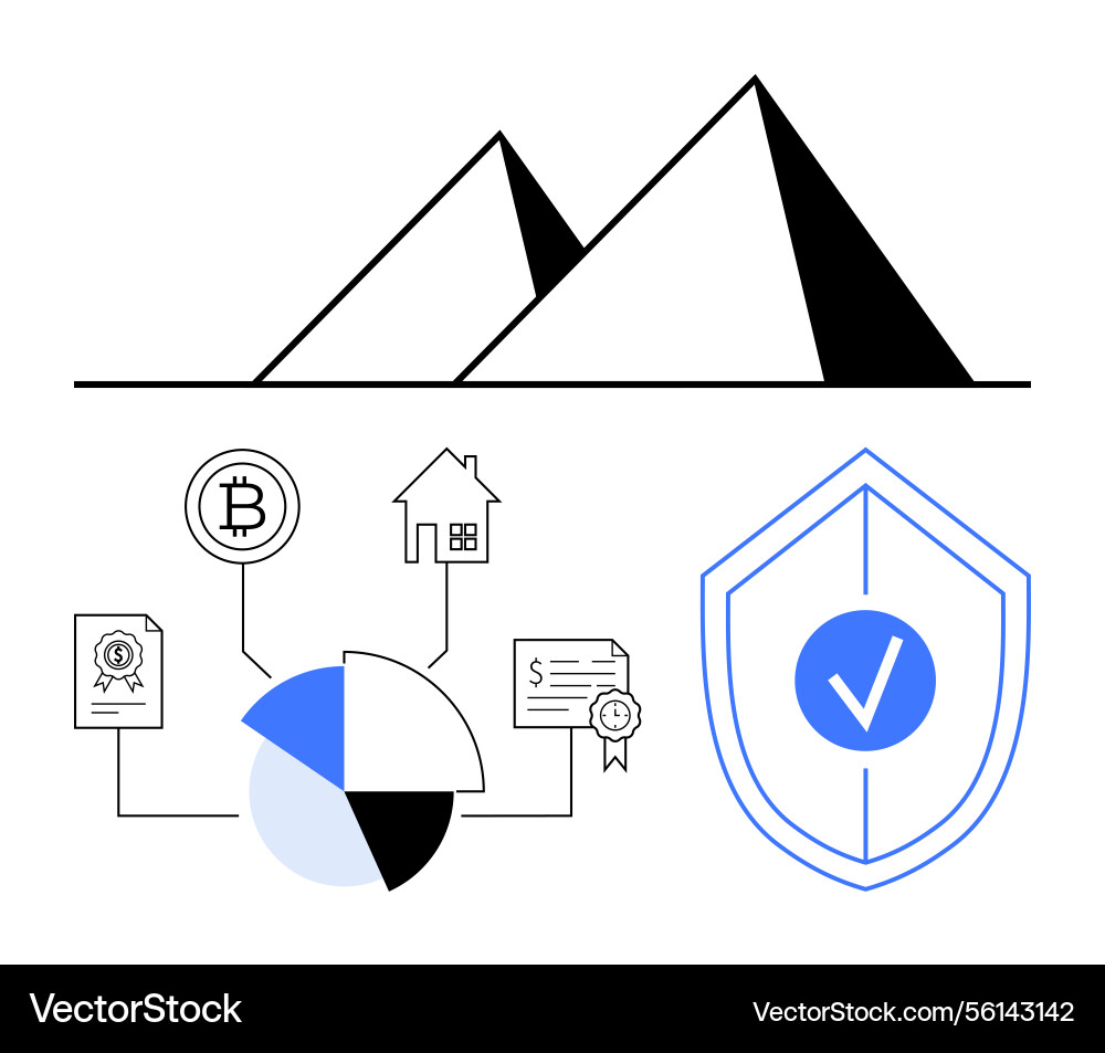 Blockchain-based financial system with security Blockchain-based financial system with security vector image
