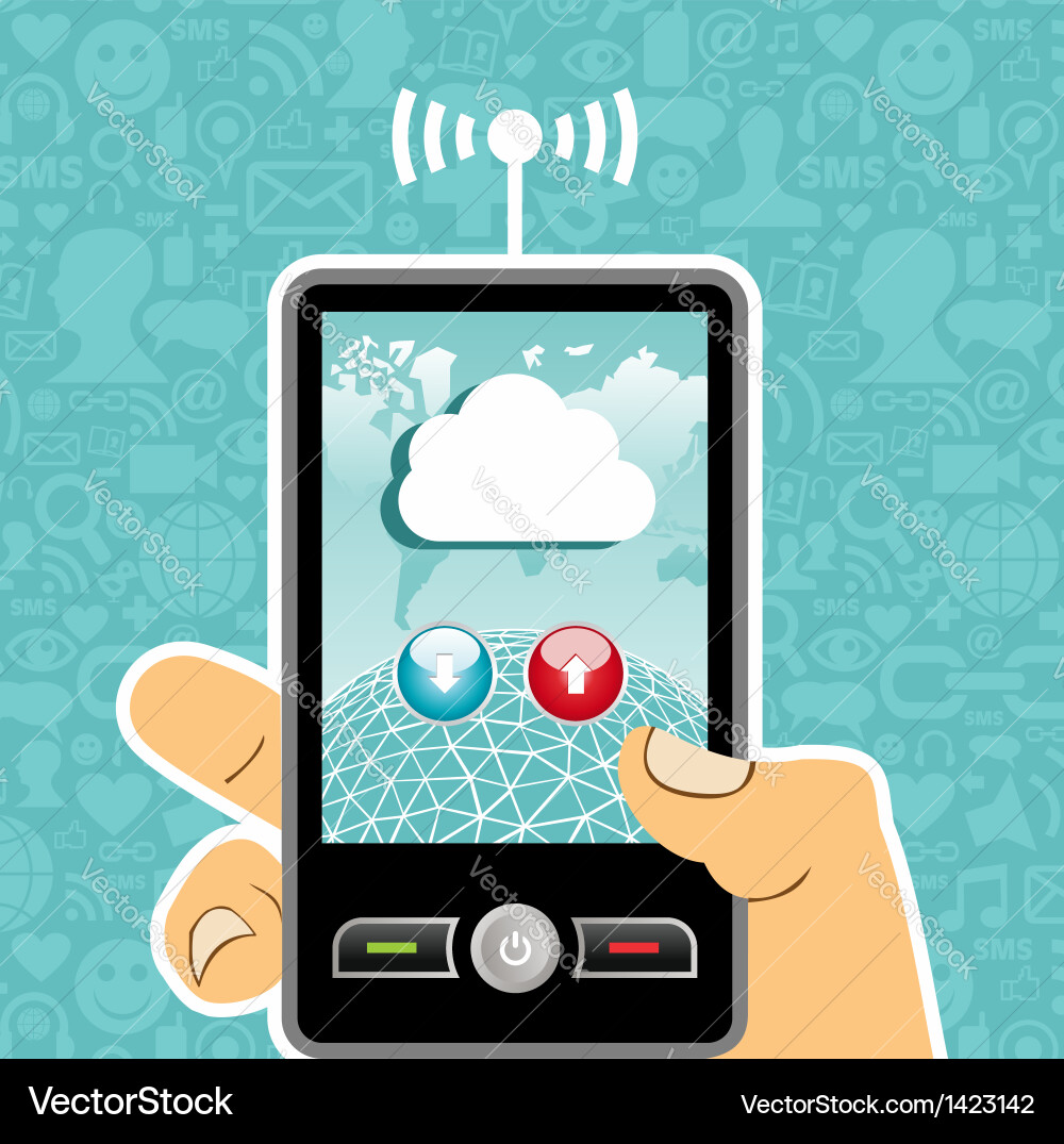 Cloud computing concept application Vector Image