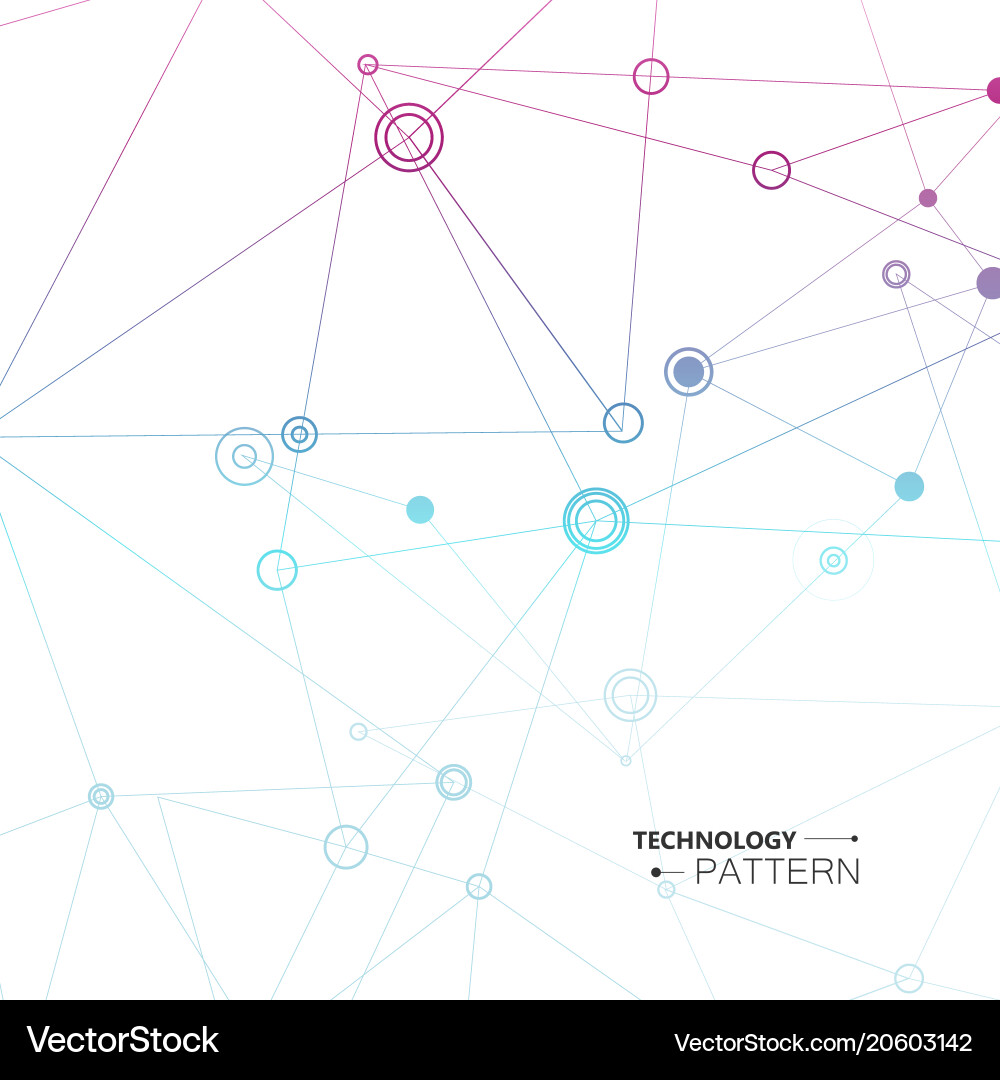 Connection polygonal with connecting dots vector image