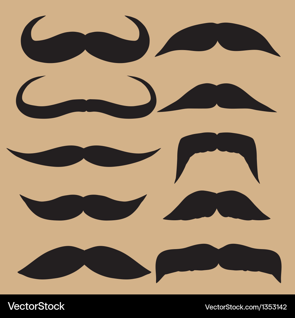Different types of mustaches retro style Vector Image