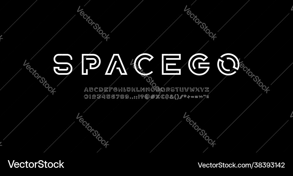 Digital style alphabet font from thin segment line Digital style alphabet font from thin segment line vector image