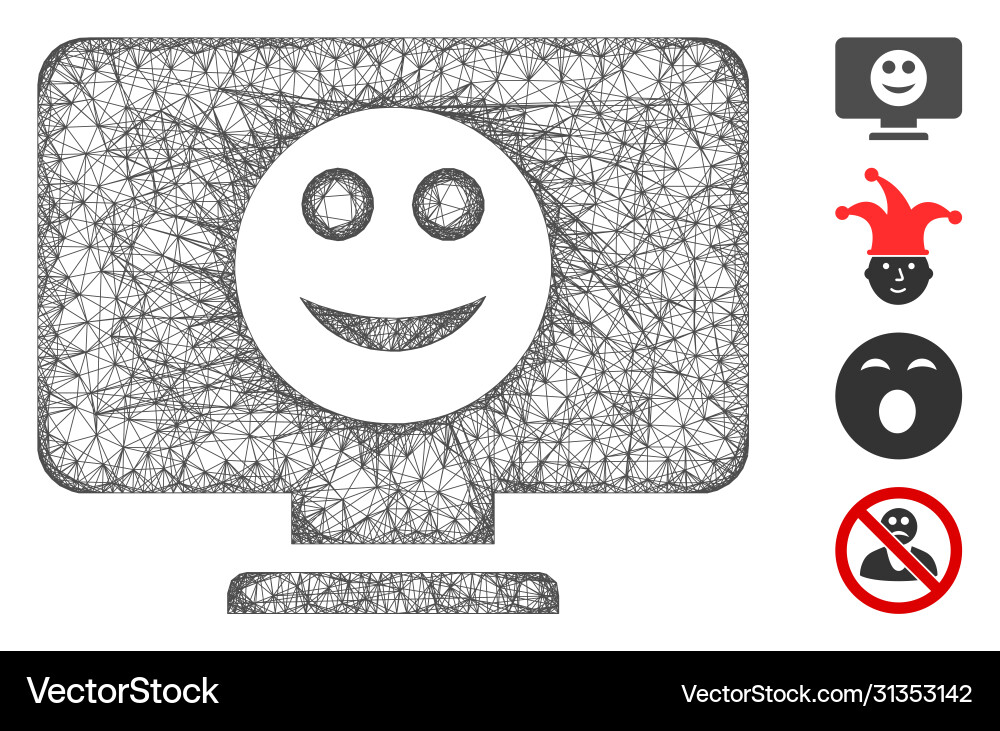 Display smile web mesh Display smile web mesh vector image