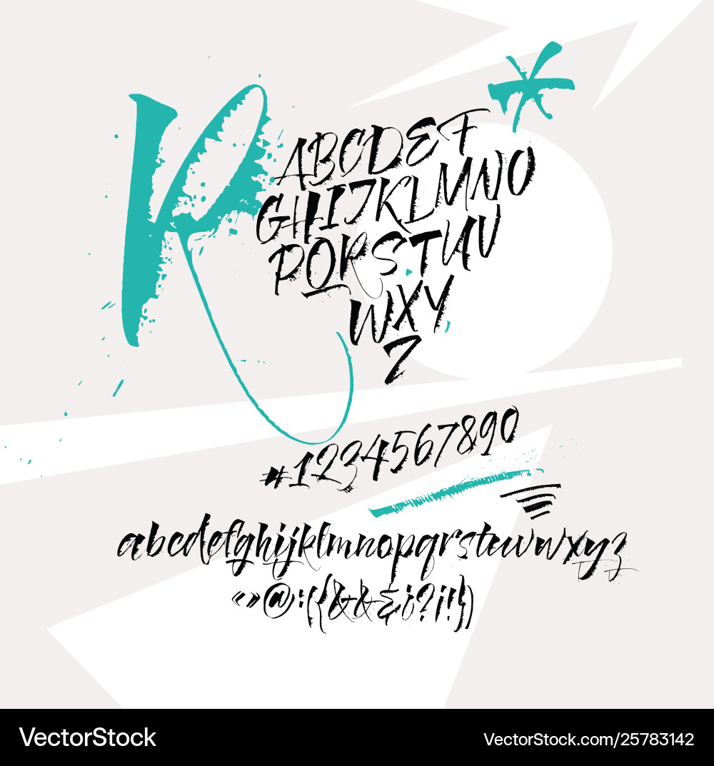 Expressive calligraphic script blots and splashes Vector Image